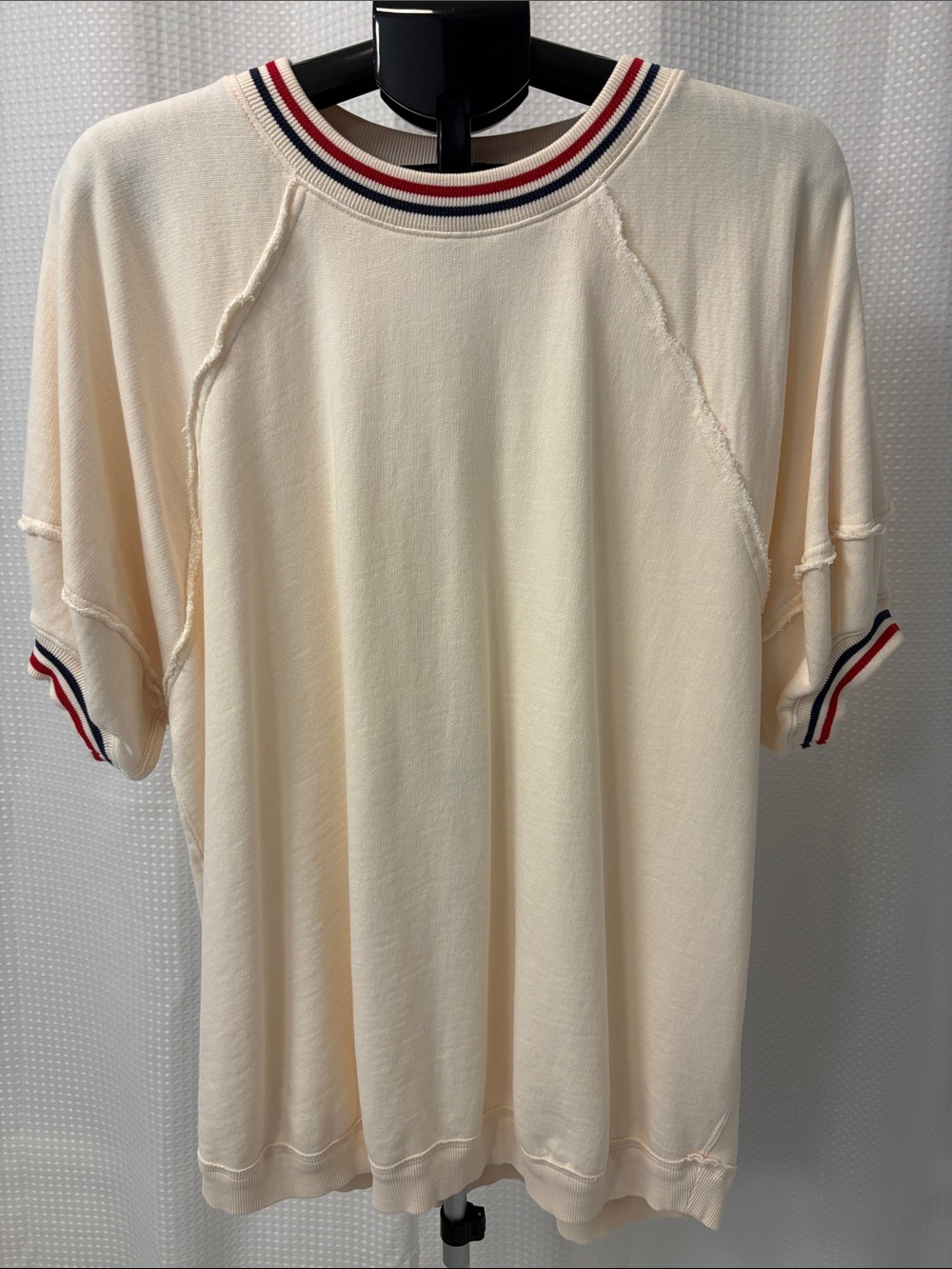 We the Free It’s Official Pullover ~ Medium ~ Cream with Red and Blue Trim